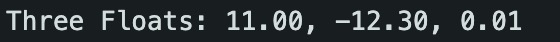 Three floats output